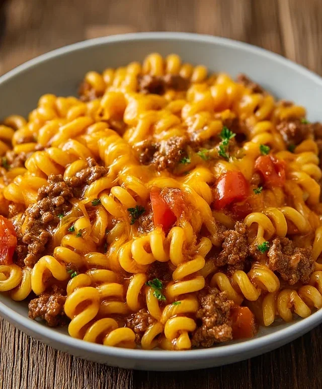 Cheesy Beef Taco Pasta