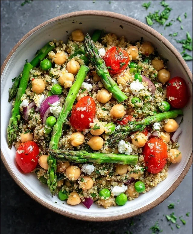 Asparagus Chickpea Quinoa Salad