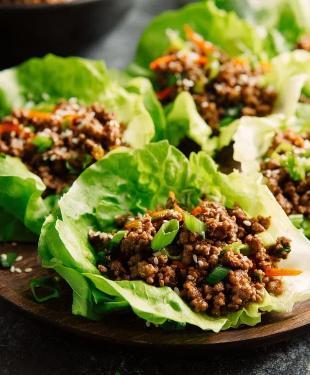Asian Style Ground Beef Lettuce Wraps