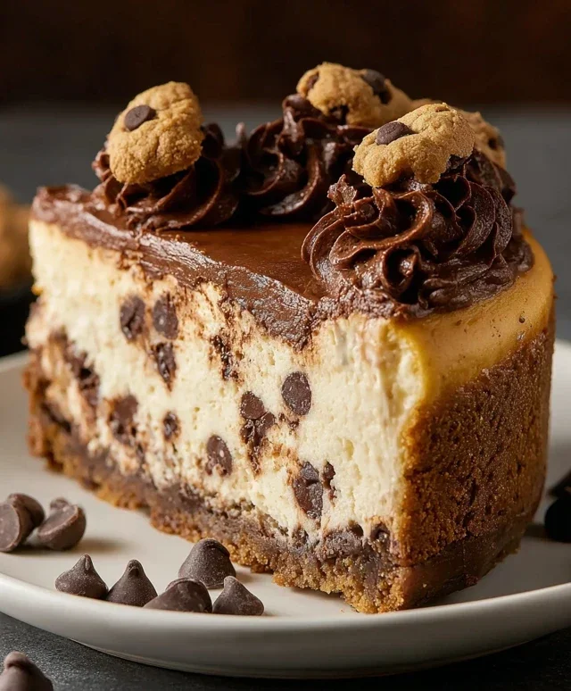 Chocolate Chip Cookie Bottomed Cheesecake