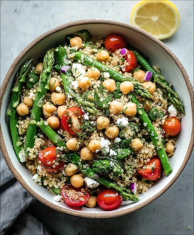 Asparagus Chickpea Quinoa Salad
