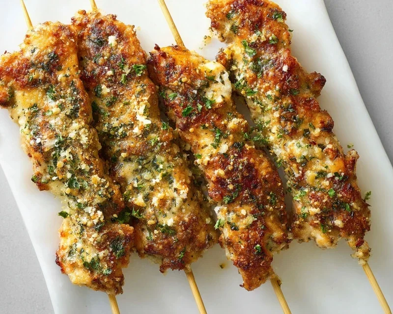 Garlic Parmesan Chicken Skewers