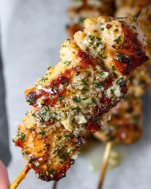 Ranch Garlic Parmesan Chicken Skewers