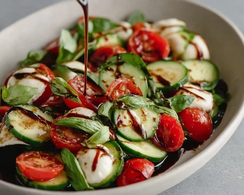 Fresh Cucumber Caprese Salad
