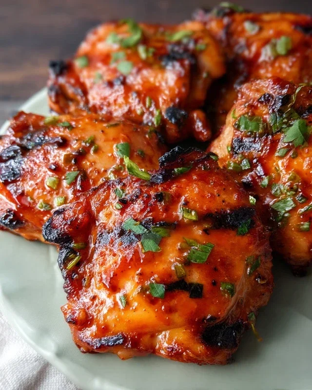 Grilled Honey Buffalo Chicken Thighs