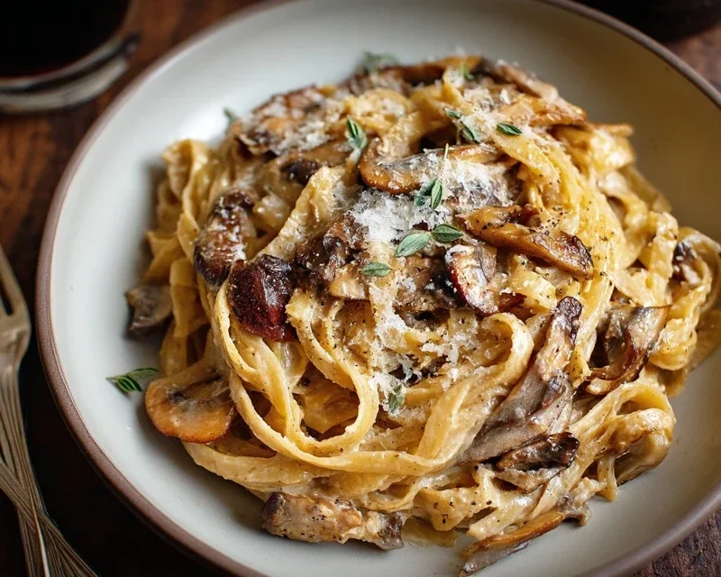 Caramelized Leek and Mushroom Gruyere Pasta