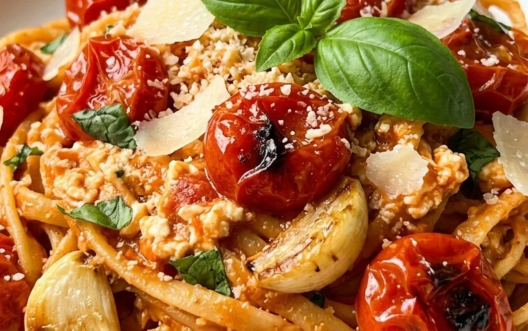 Roasted Tomato and Garlic Ricotta Pasta