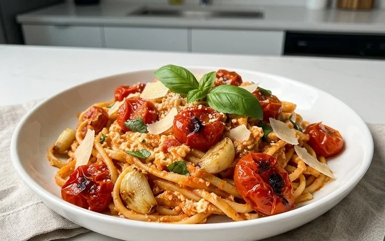 Roasted Tomato and Garlic Ricotta Pasta