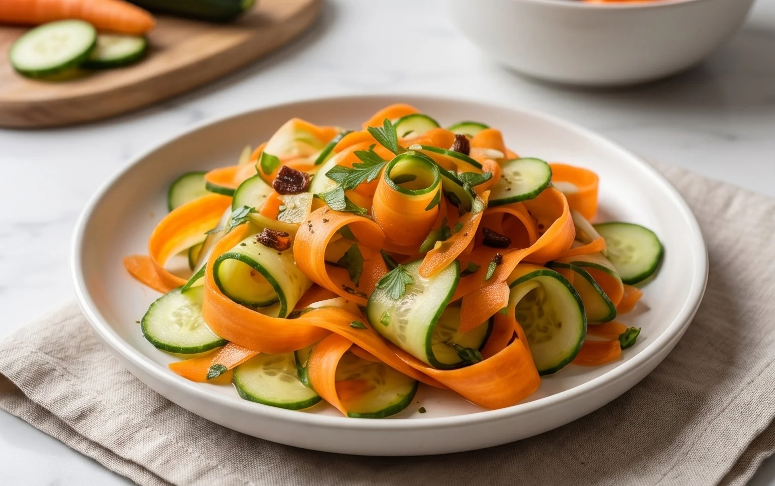 Carrot and Cucumber Ribbon Salad