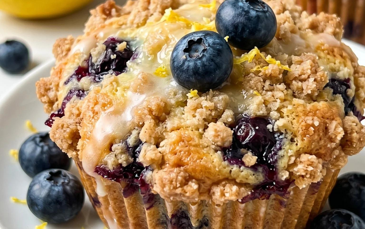 Lemon Blueberry Streusel Muffins