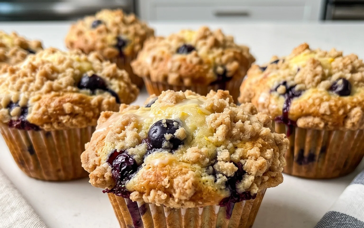 Lemon Blueberry Streusel Muffins