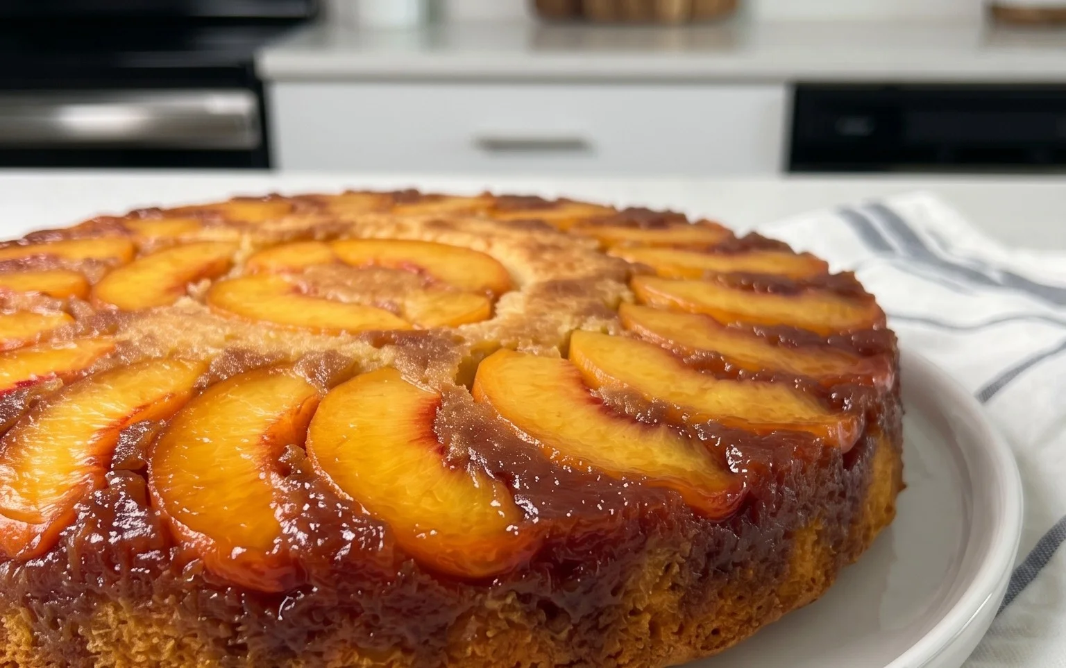 Peach Upside-Down Cake Recipe