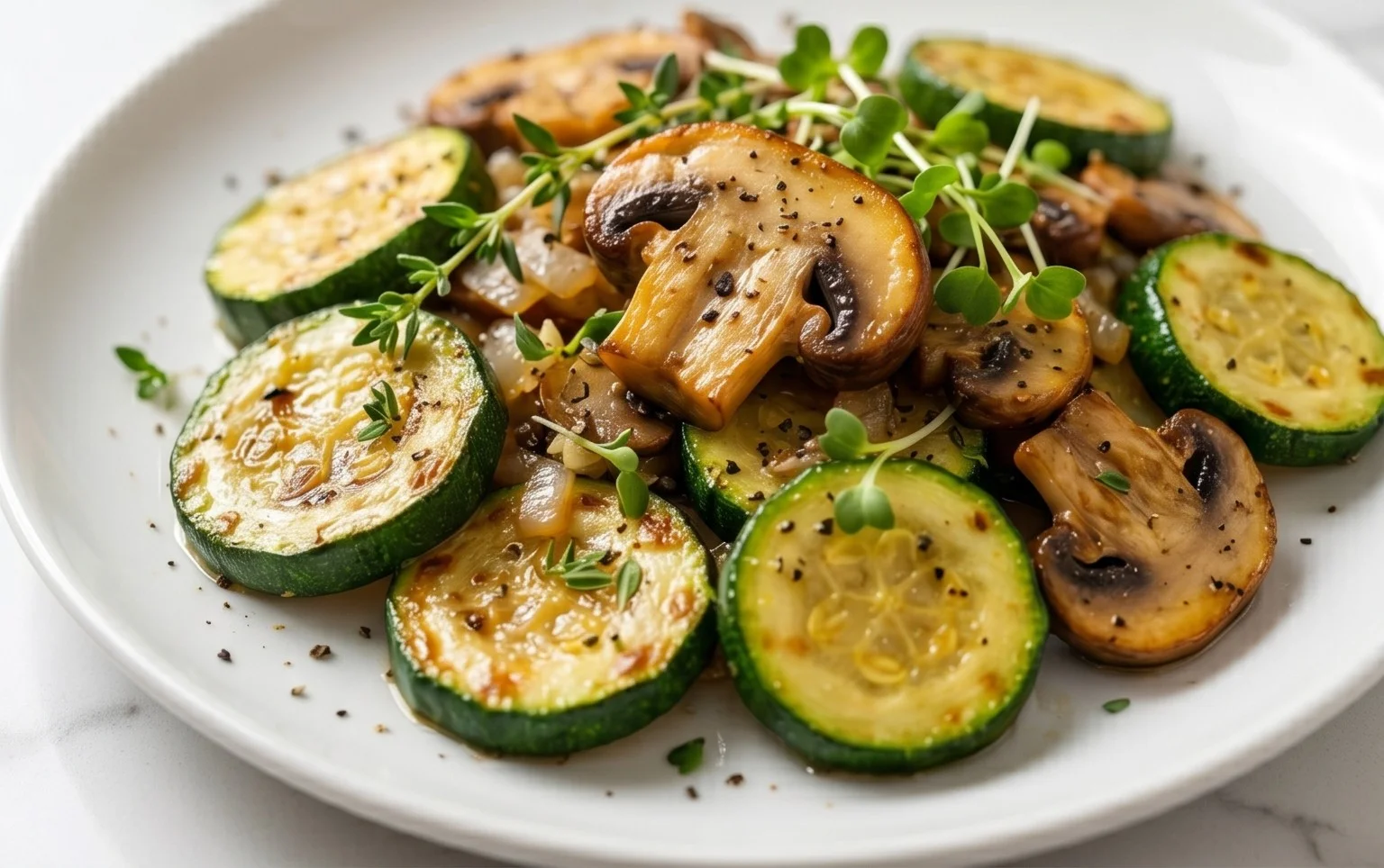 Skillet Zucchini and Mushrooms