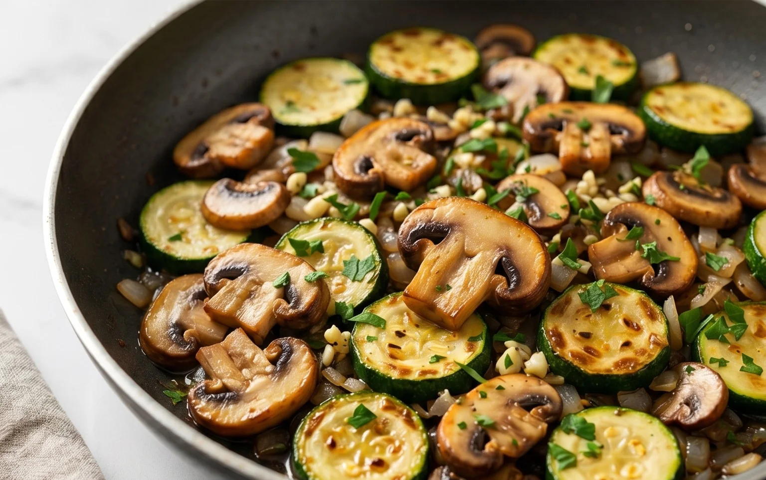 Skillet Zucchini and Mushrooms