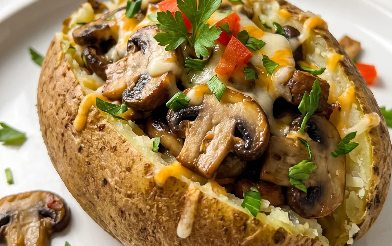 The Ultimate Stuffed Baked Potatoes with Mushrooms