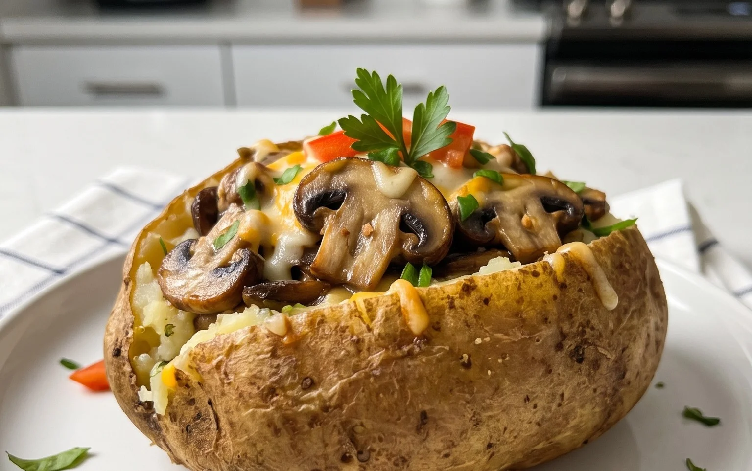 The Ultimate Stuffed Baked Potatoes with Mushrooms