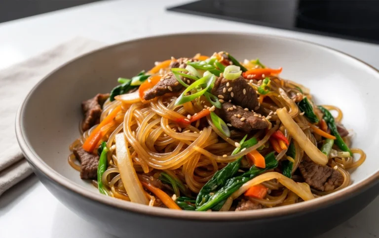 Japchae (Korean Glass Noodle Stir Fry)