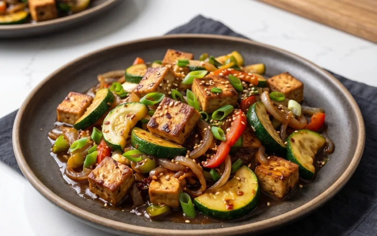 Zucchini Stir Fry With Tofu (Vegan)