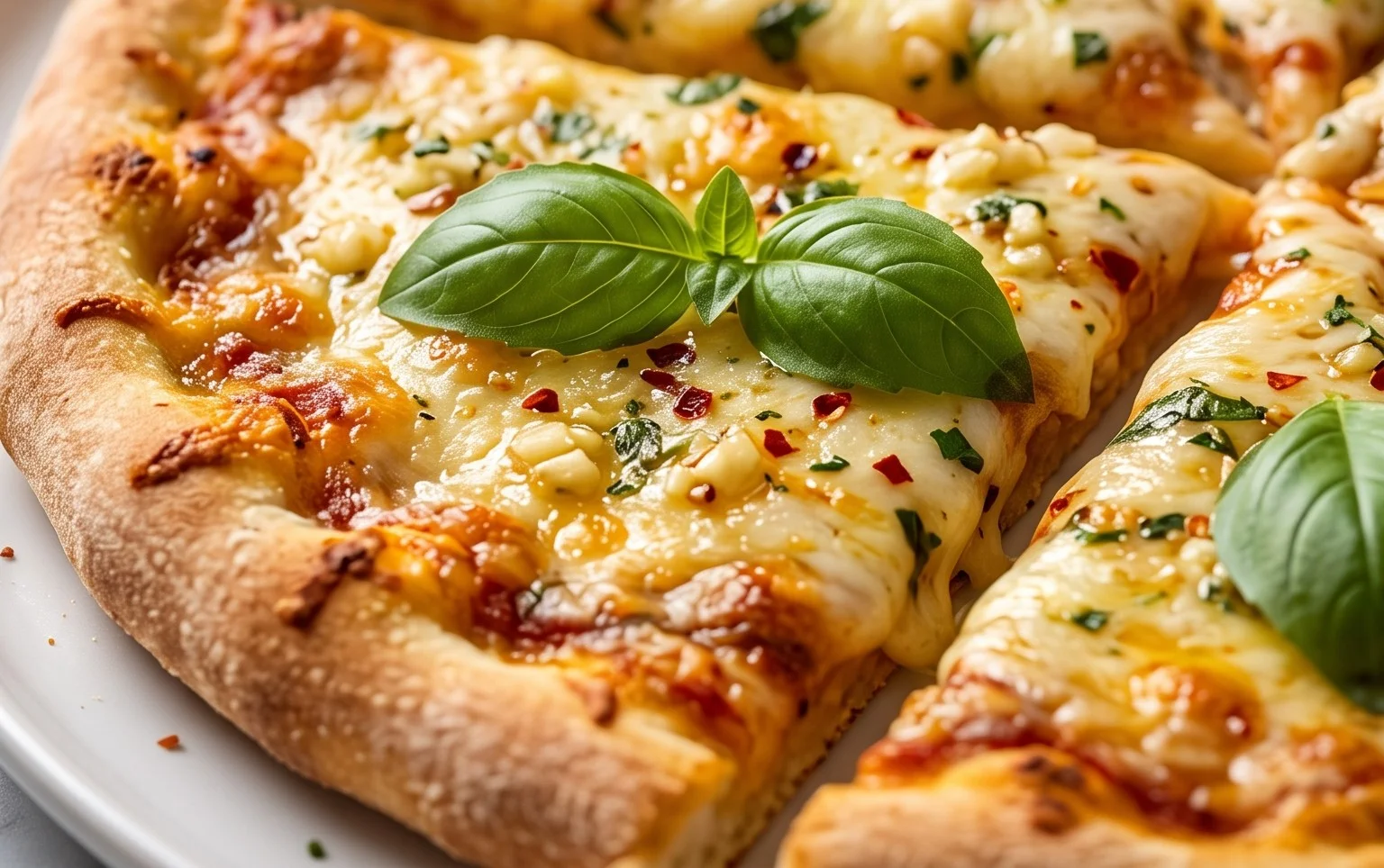 buttery garlic pizza