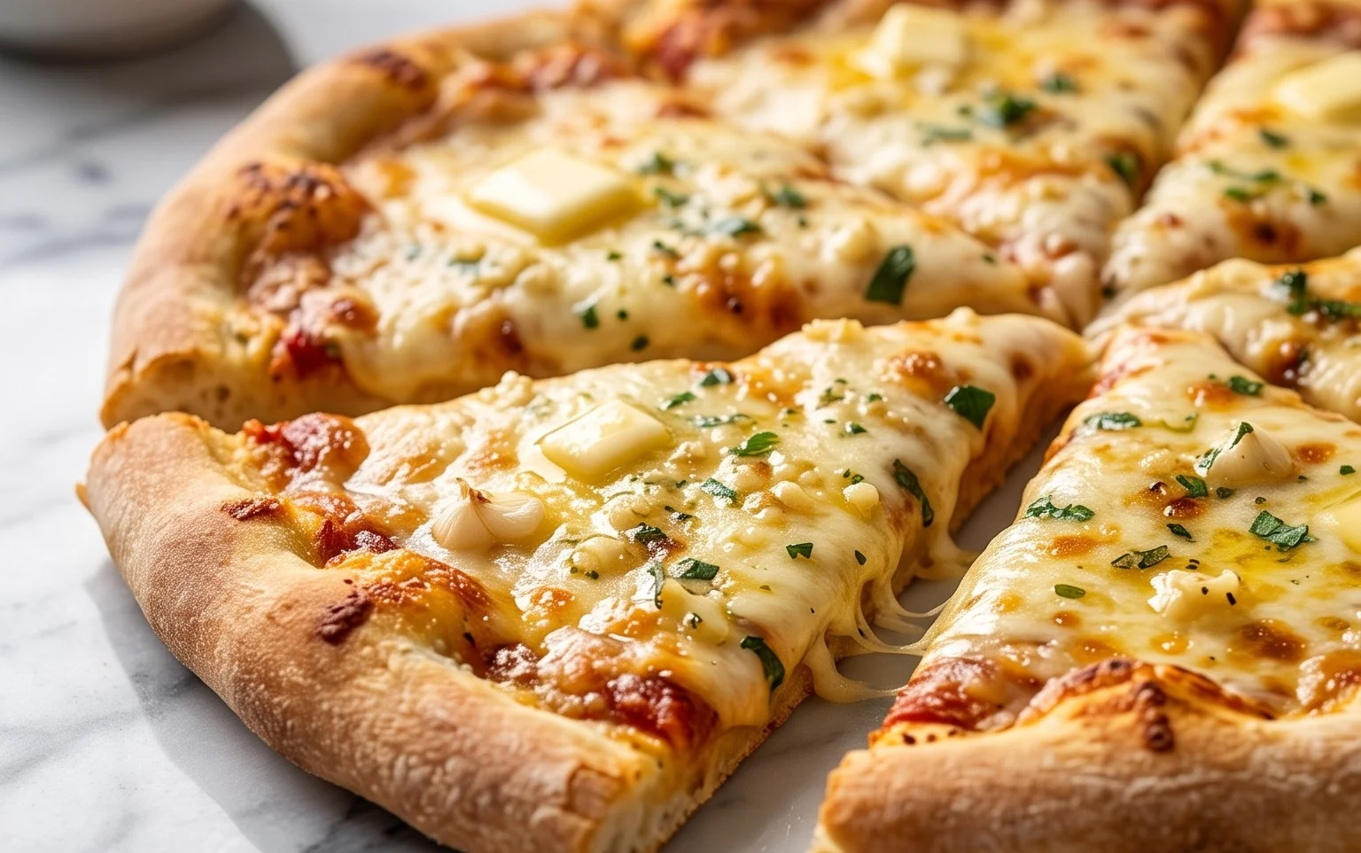 buttery garlic pizza