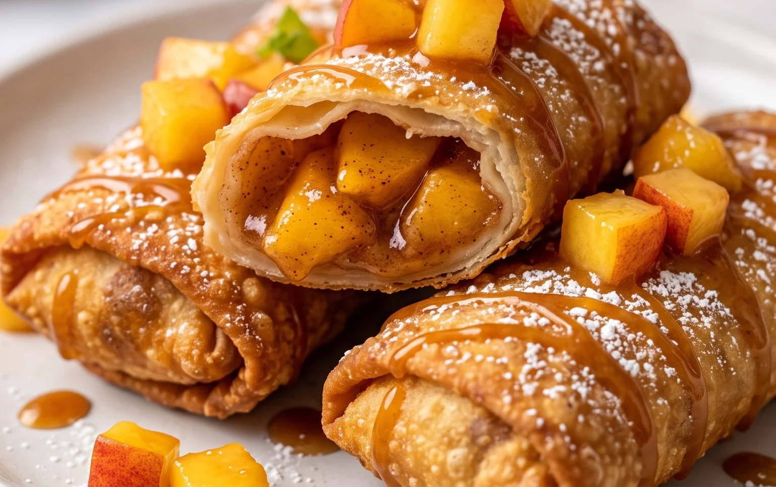 Peach Cobbler Egg Rolls