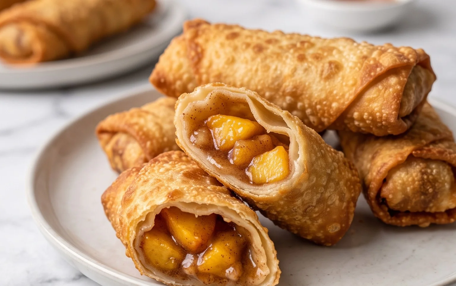Peach Cobbler Egg Rolls