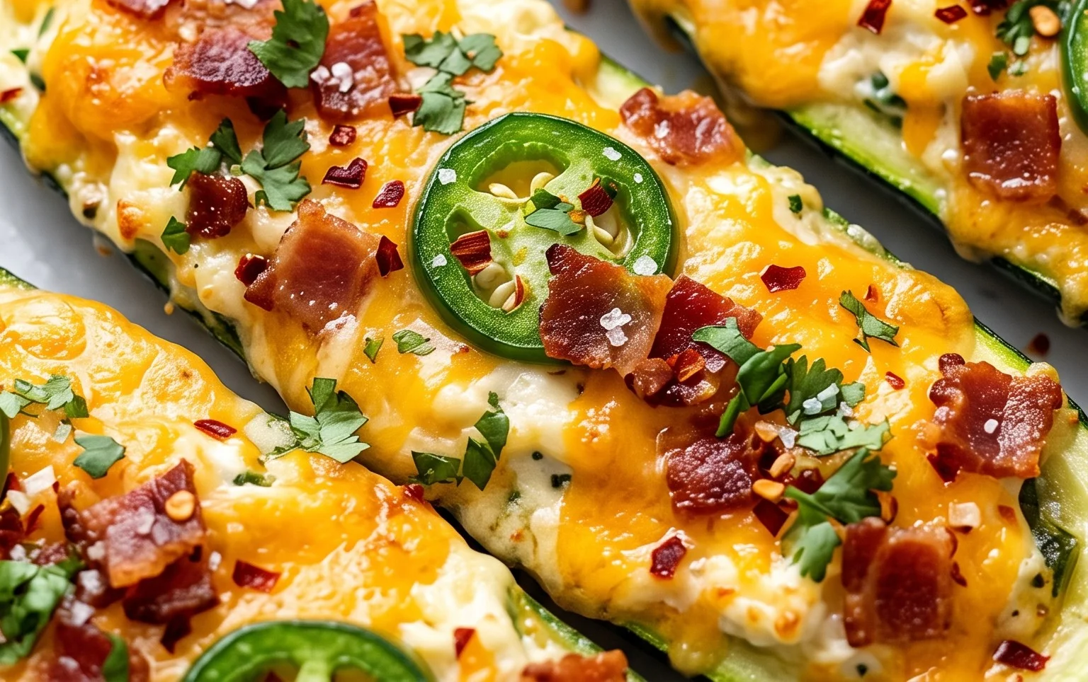 Jalapeno Popper Zucchini Boats