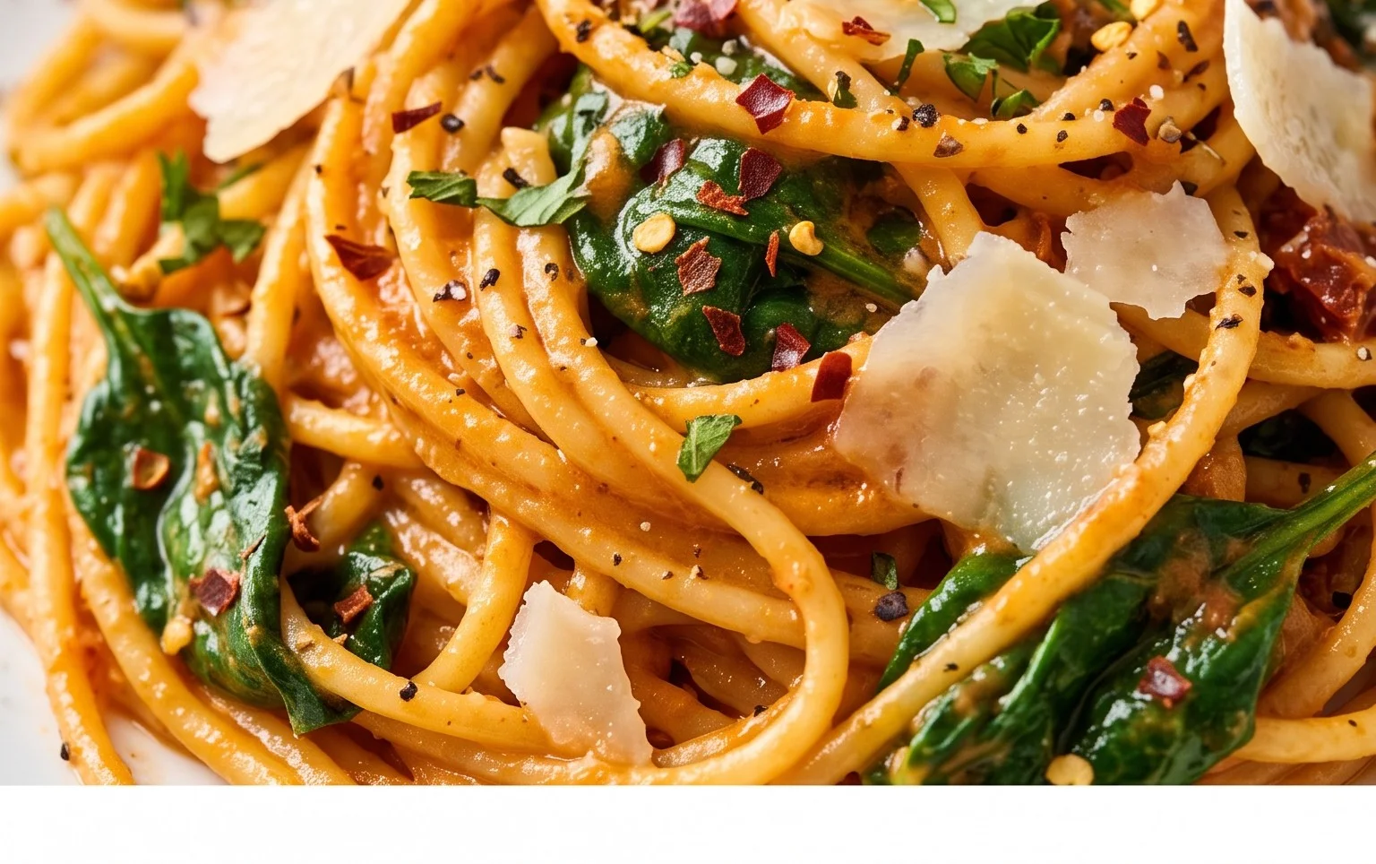 Spaghetti & Spinach with Sun-Dried Tomato Cream Sauce