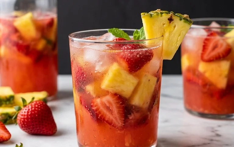 Pineapple Strawberry Agua Fresca