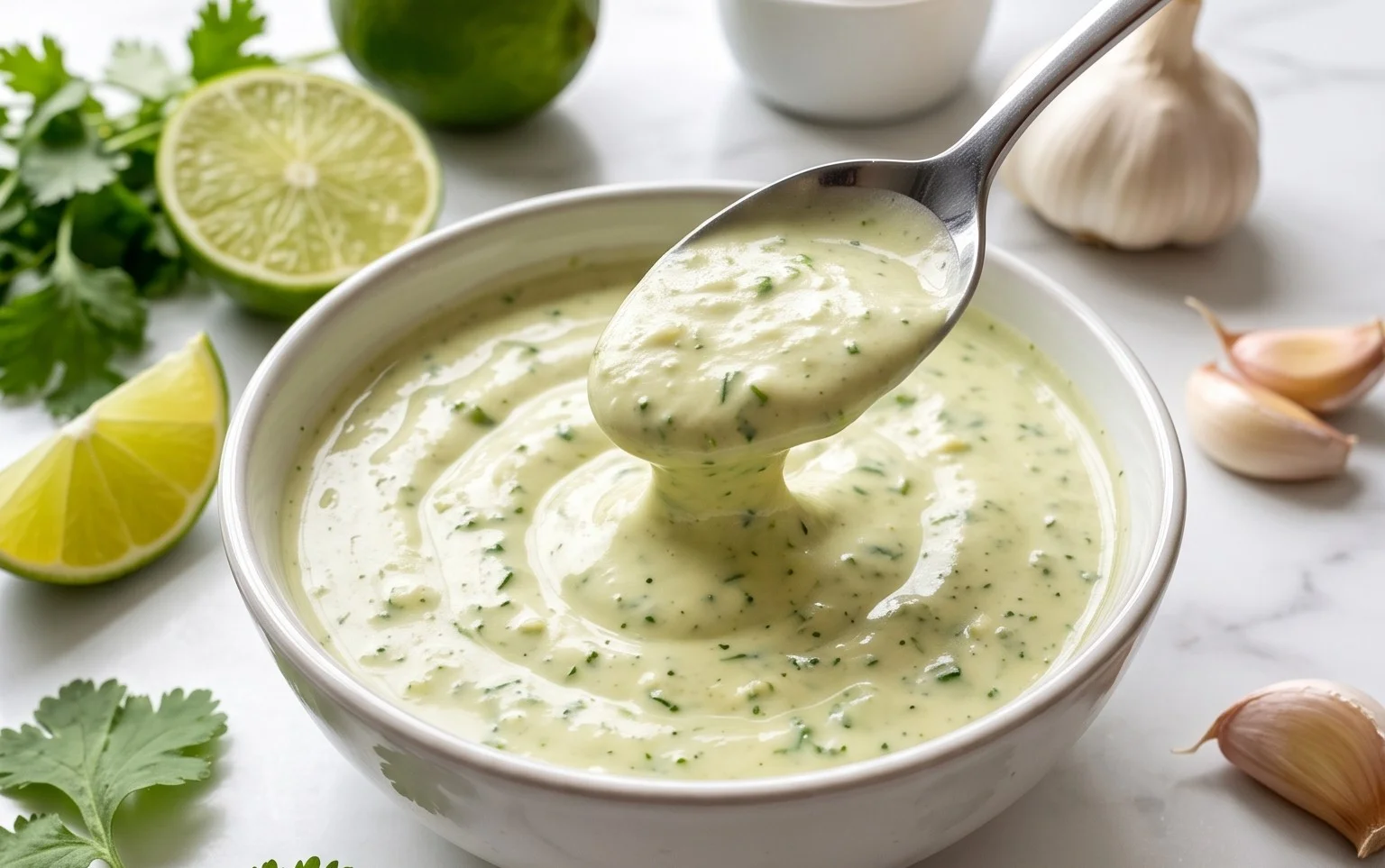 Creamy Garlic Lime Cilantro Sauce