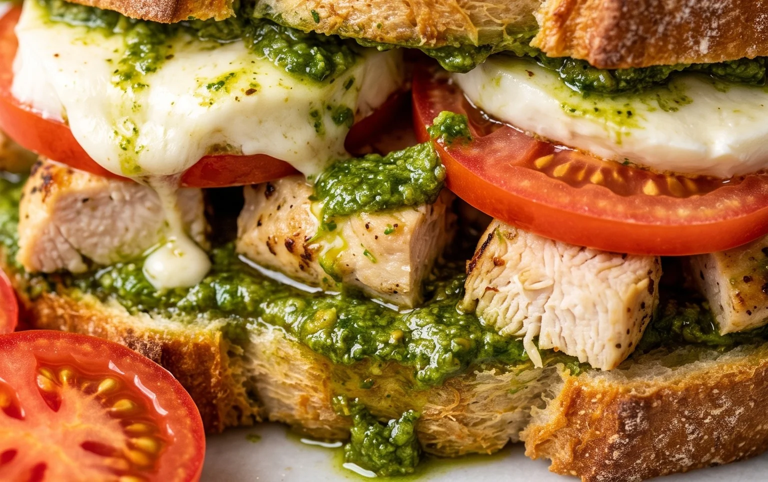 Chicken Pesto Caprese Sandwich