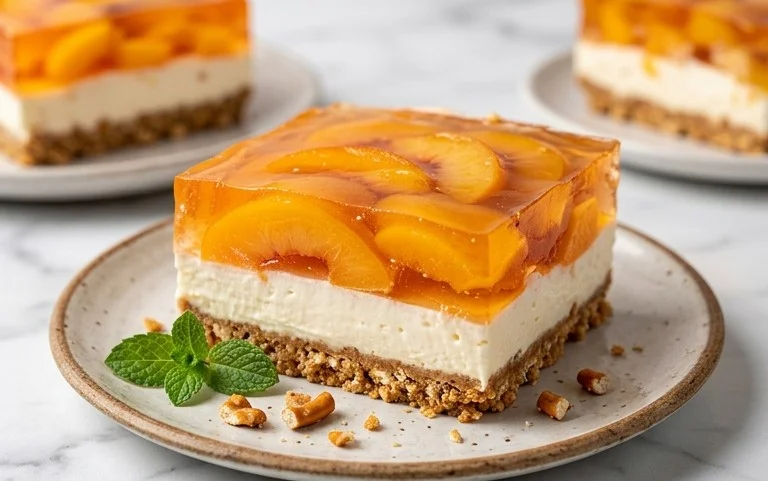 Peach Pretzel Salad Dessert