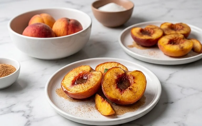 Cinnamon Sugar Baked Peaches
