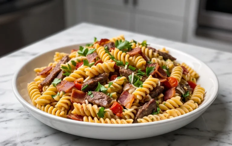 Beef Bacon Ranch Pasta Salad