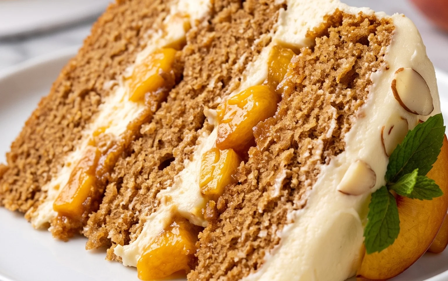 Brown Sugar Layer Cake with Peach Filling