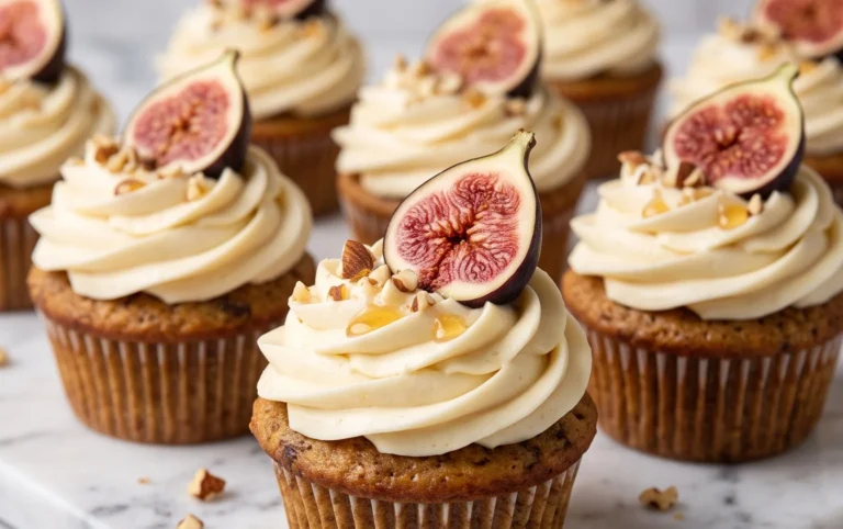 Fig Cupcakes with Honey Cream Cheese Frosting